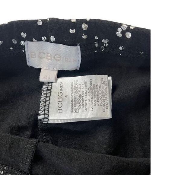 BCBGirl Red Velvet Top and Black Silver Legging Matching set Size 4T New - Picture 5 of 12